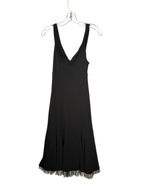 Lida Baday Black Midi Dress Babydoll Top Ruffle Hem Whimsigoth Y2K Feminine S